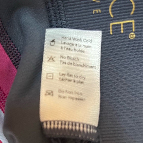 L*Space Leggings Chasing Rainbows Slate Grey Color w/ Pink Blue White Sz L NWT - Picture 15 of 16